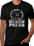 Bench Press Outcome T-Shirt Gym Workout Apparel