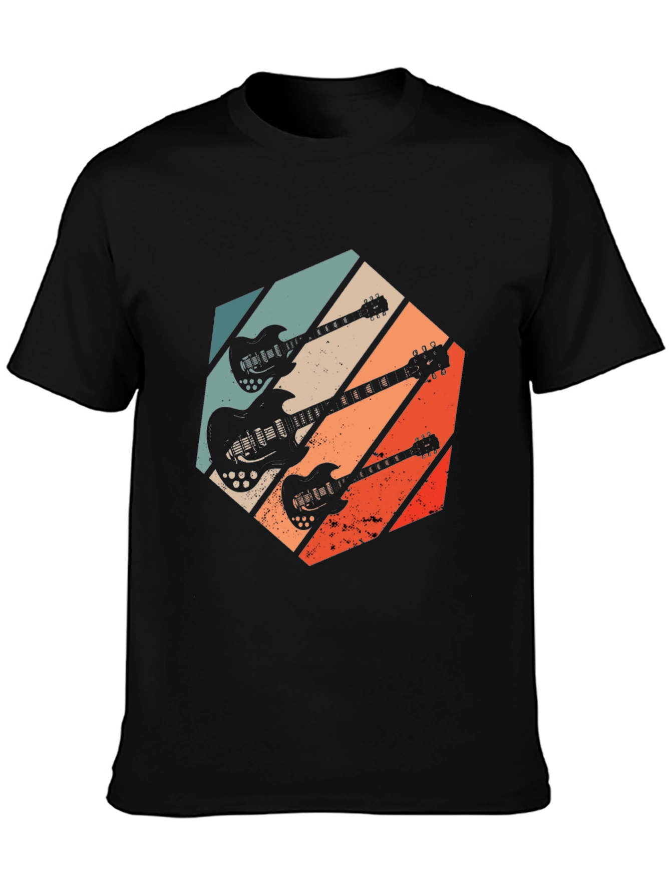 Retro Electric Guitar T-Shirt - Vintage Rock Style