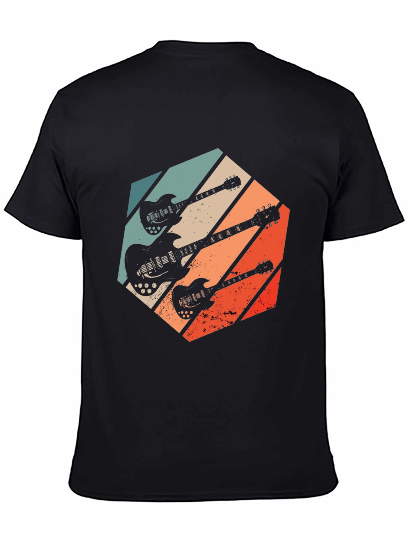 Retro Electric Guitar T-Shirt - Vintage Rock Style