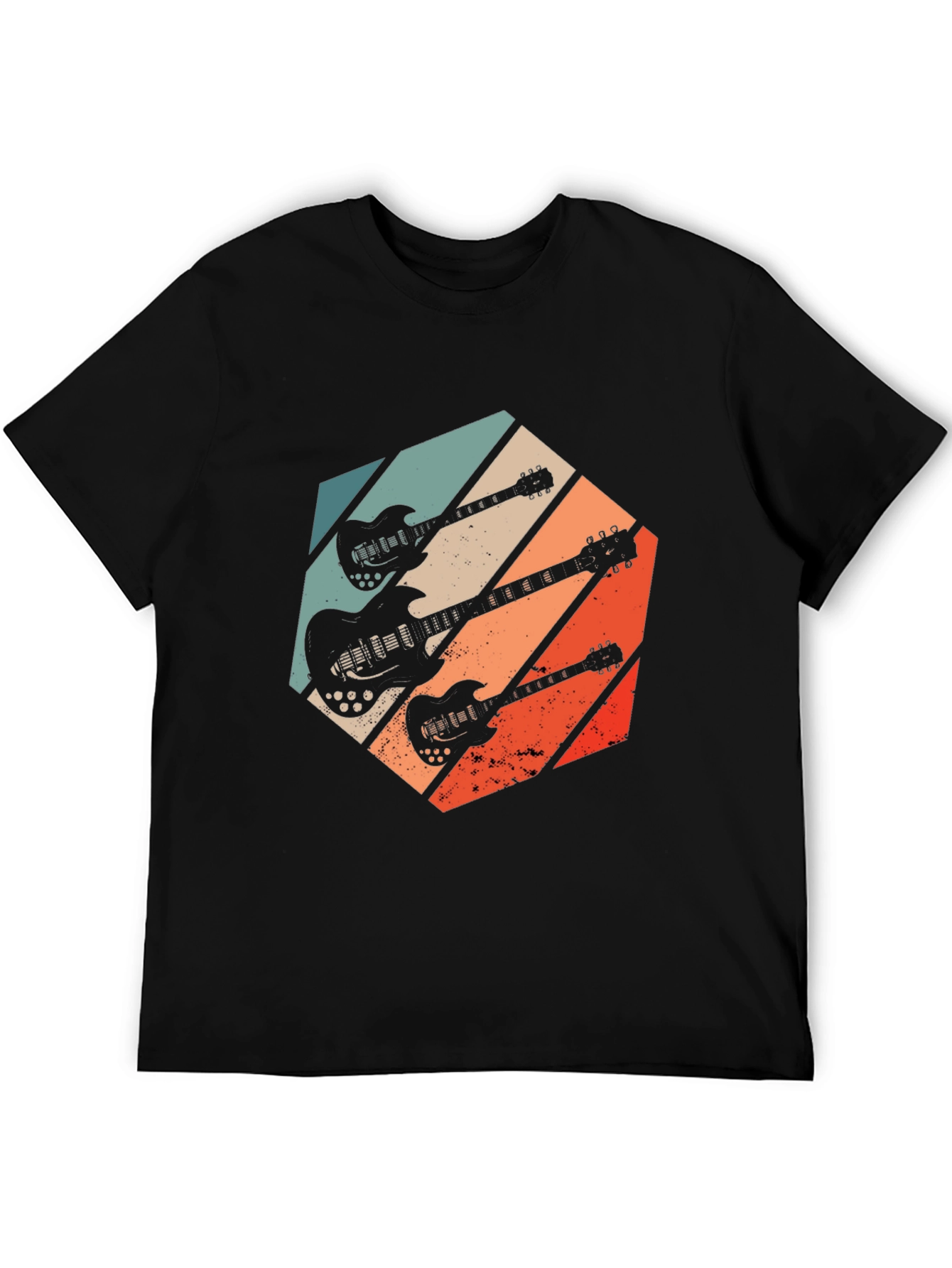 Retro Electric Guitar T-Shirt - Vintage Rock Style
