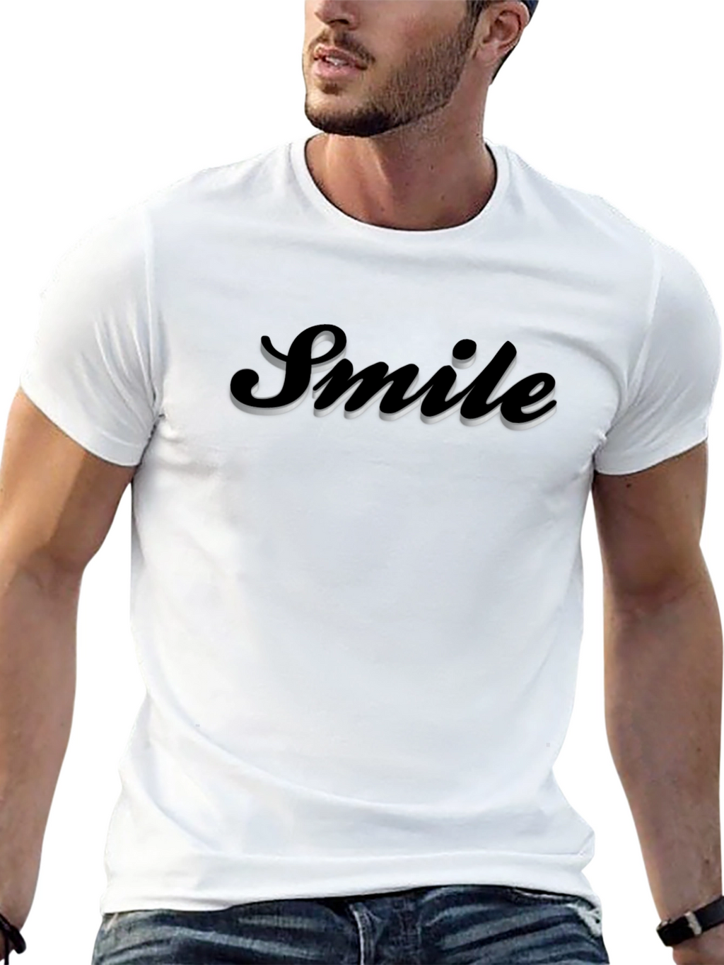 Smile Graphic Black T-Shirt - Trendy Casual Wear