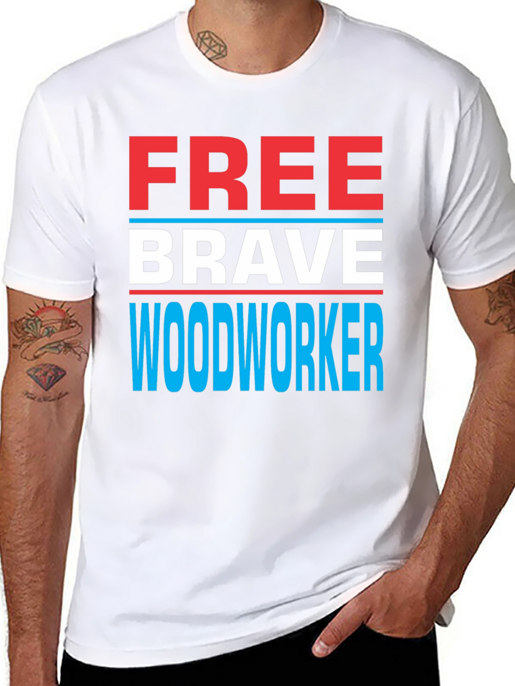 Free Brave Woodworker Graphic T-Shirt