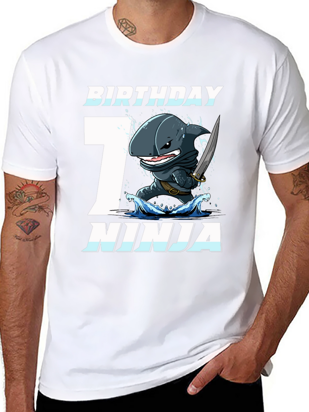 Birthday Shark Ninja 7th Birthday T-Shirt