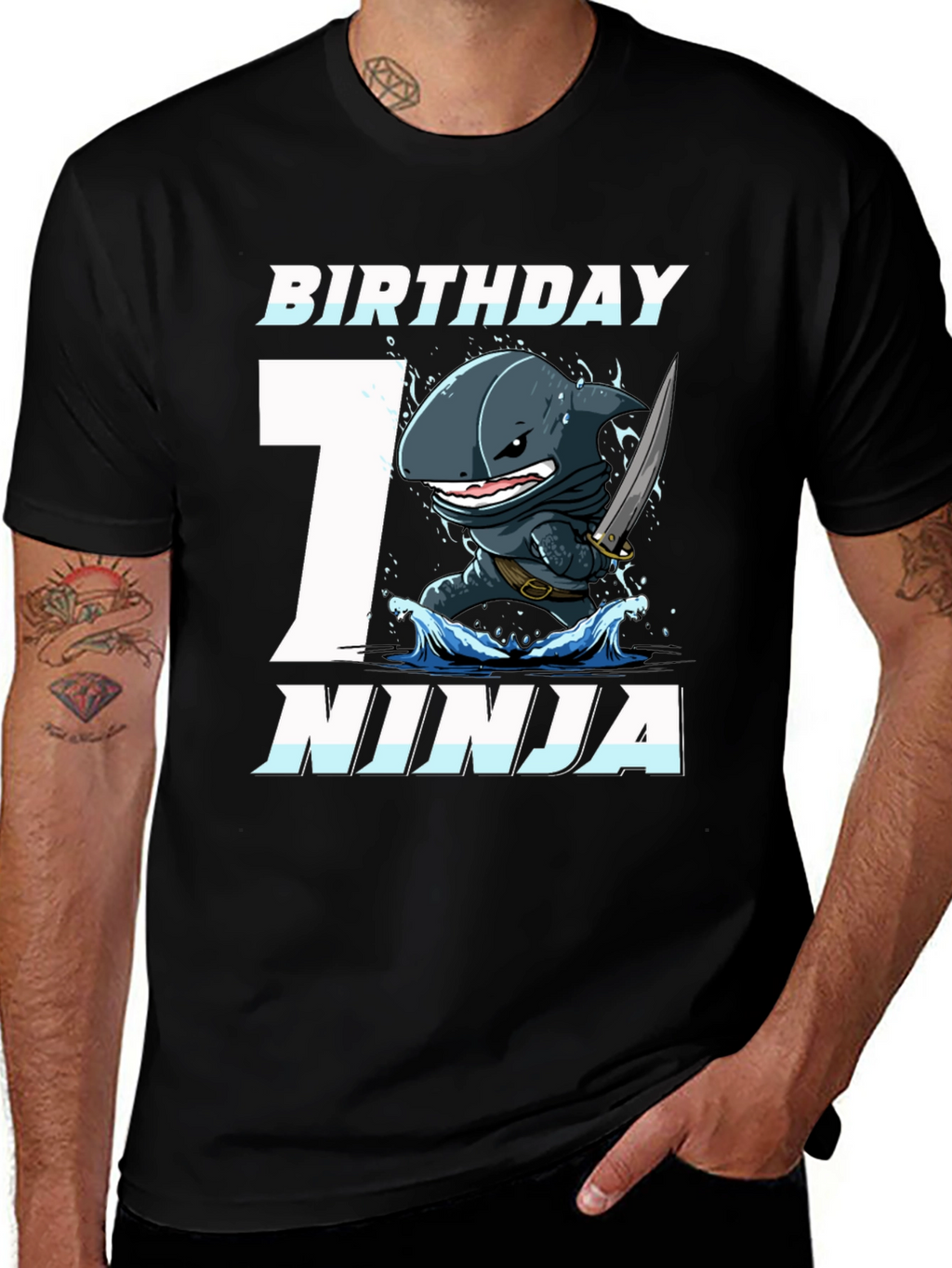 Birthday Shark Ninja 7th Birthday T-Shirt