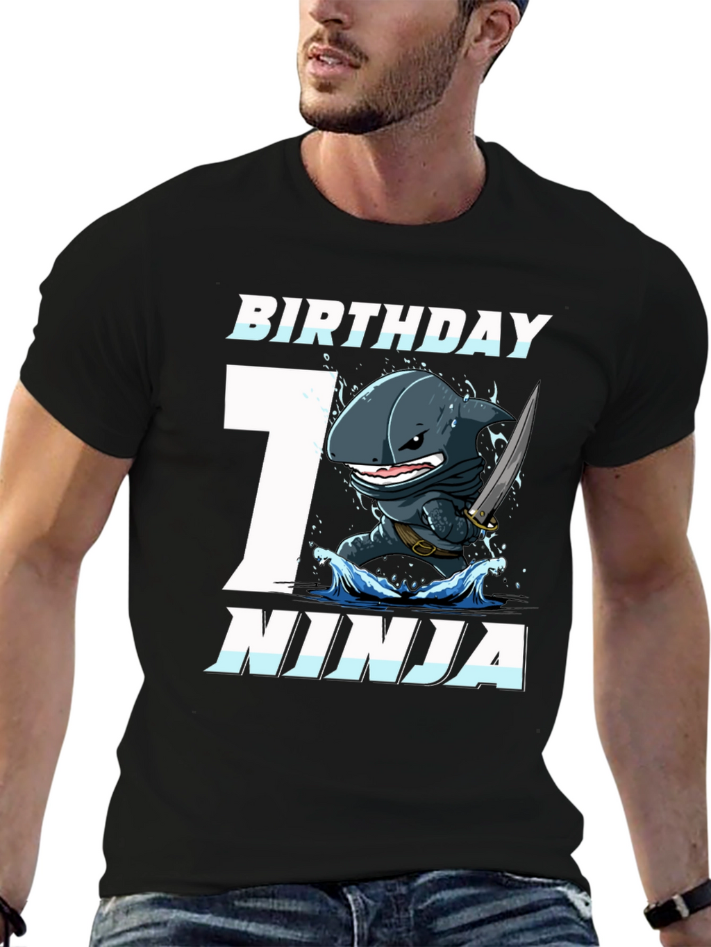 Birthday Shark Ninja 7th Birthday T-Shirt