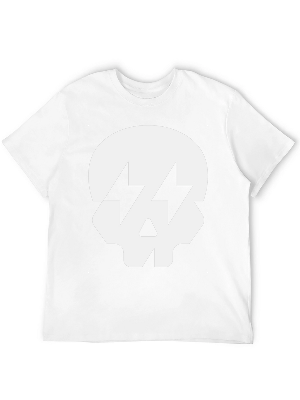 Skull with Lightning Bolt Eyes Black T-Shirt