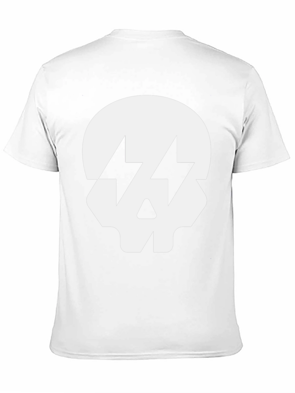 Skull with Lightning Bolt Eyes Black T-Shirt