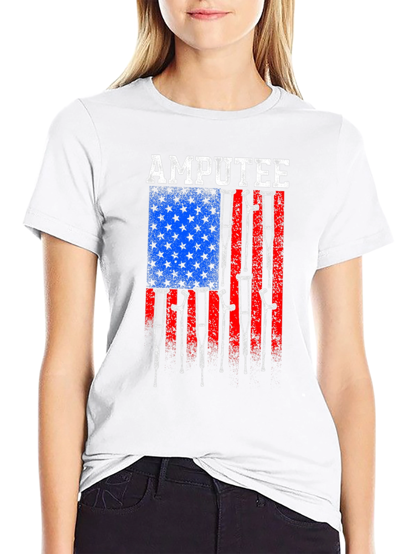 Amputee American Flag Graphic T-Shirt