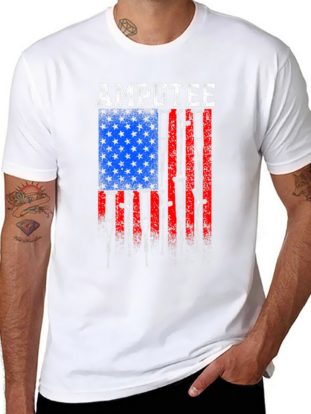 Amputee American Flag Graphic T-Shirt