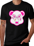 Black T-Shirt with Goldteeth Bear Graphic