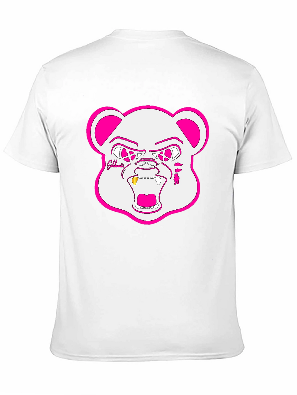 Black T-Shirt with Goldteeth Bear Graphic