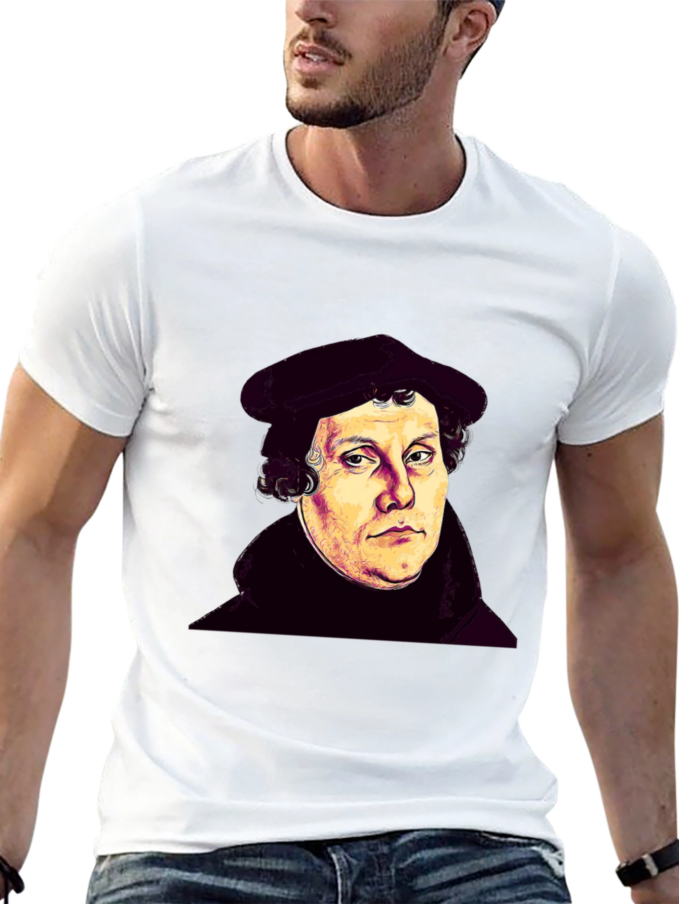 Martin Luther Portrait Black T-Shirt