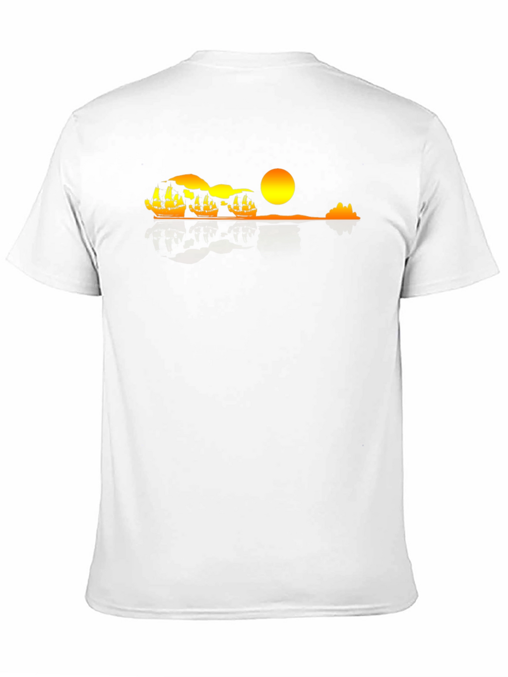 Sunset Ship Graphic Tee - Black Cotton Comfort