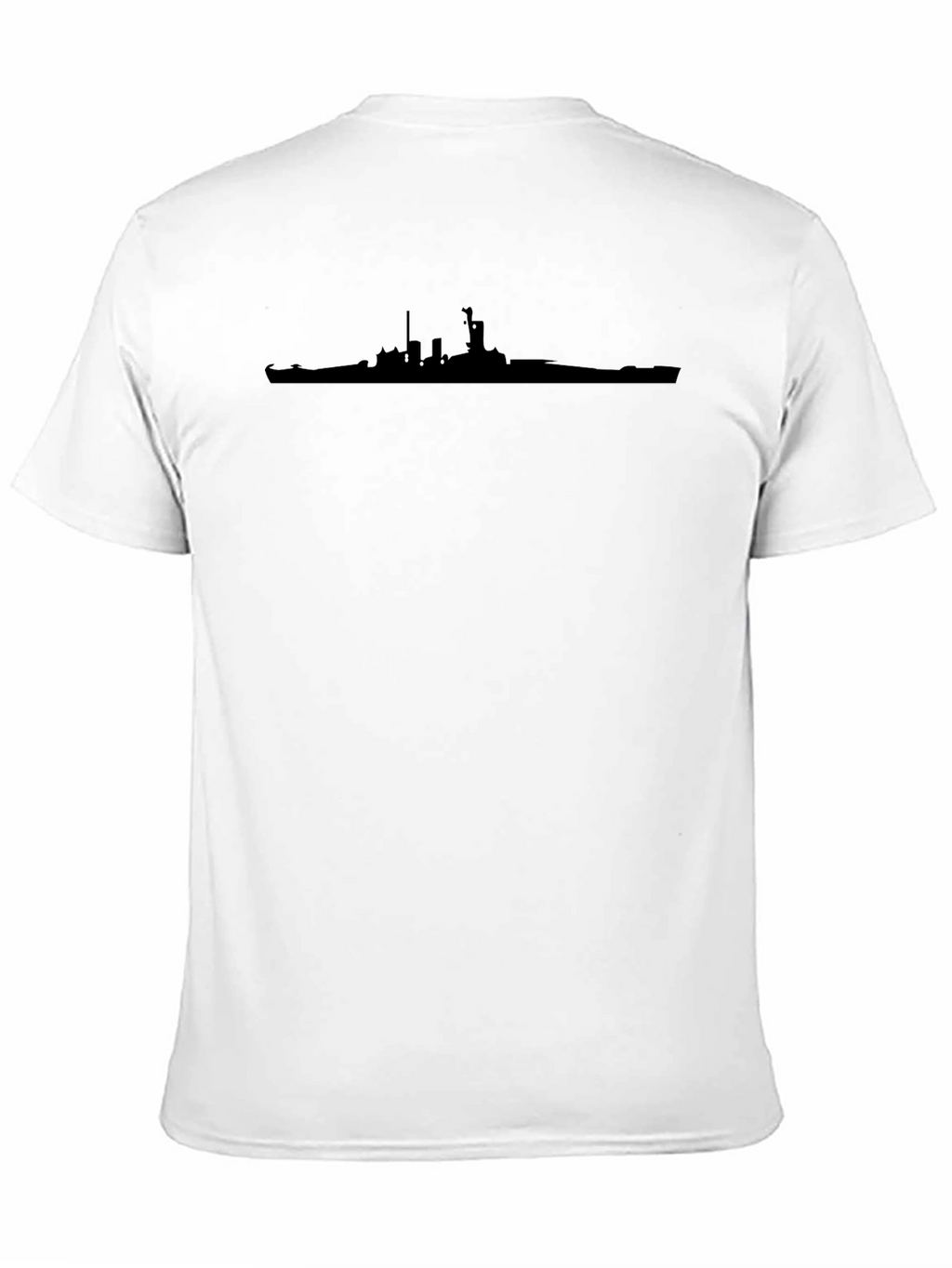Battleship Silhouette Graphic Tee - Classic Black