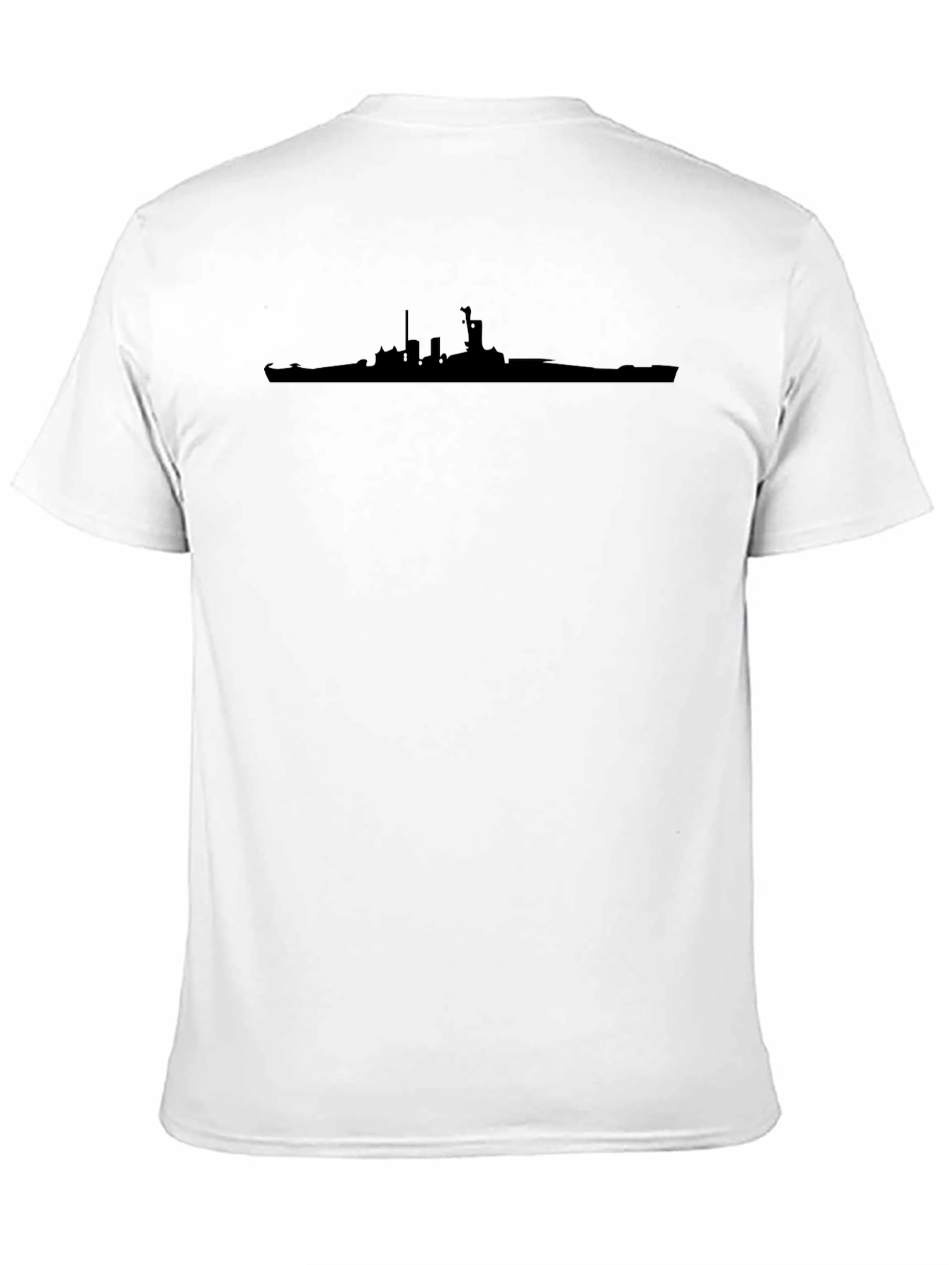 Battleship Silhouette Graphic Tee - Classic Black