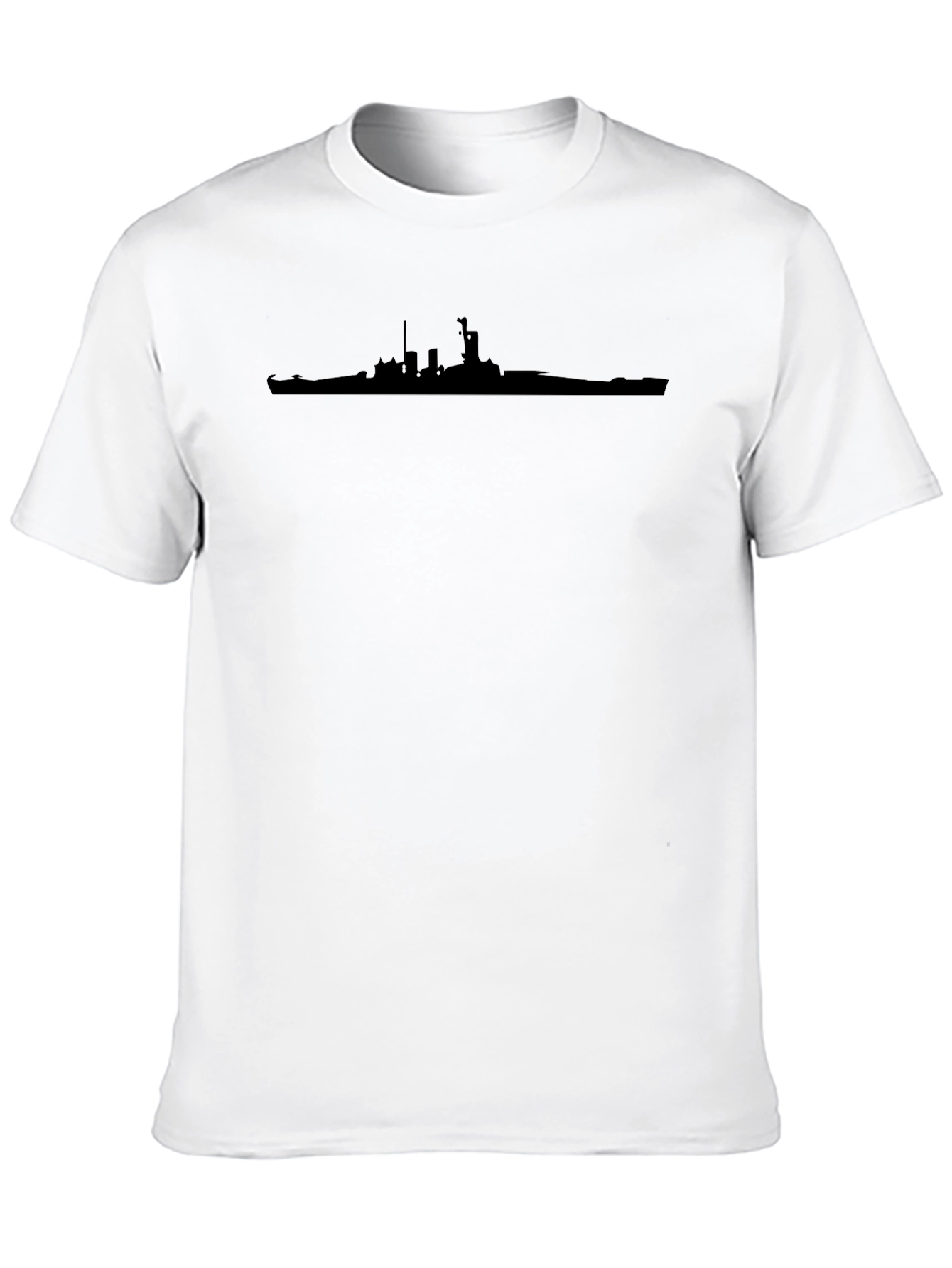 Battleship Silhouette Graphic Tee - Classic Black
