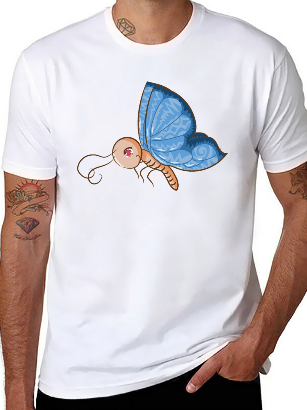 Butterfly Graphic Black T-Shirt - Unique Design