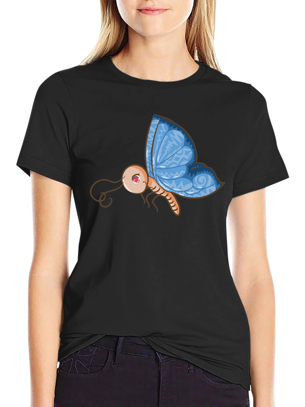 Butterfly Graphic Black T-Shirt - Unique Design