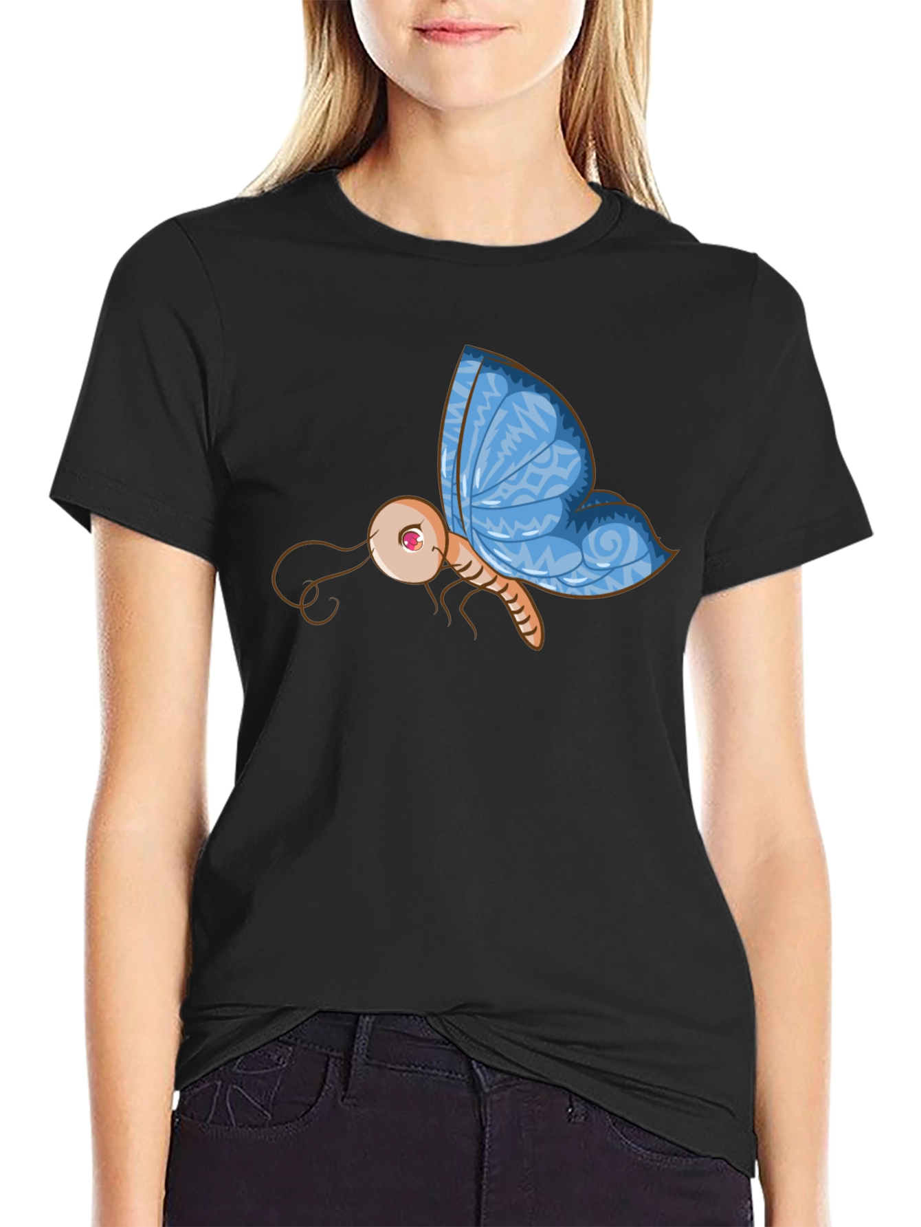 Butterfly Graphic Black T-Shirt - Unique Design