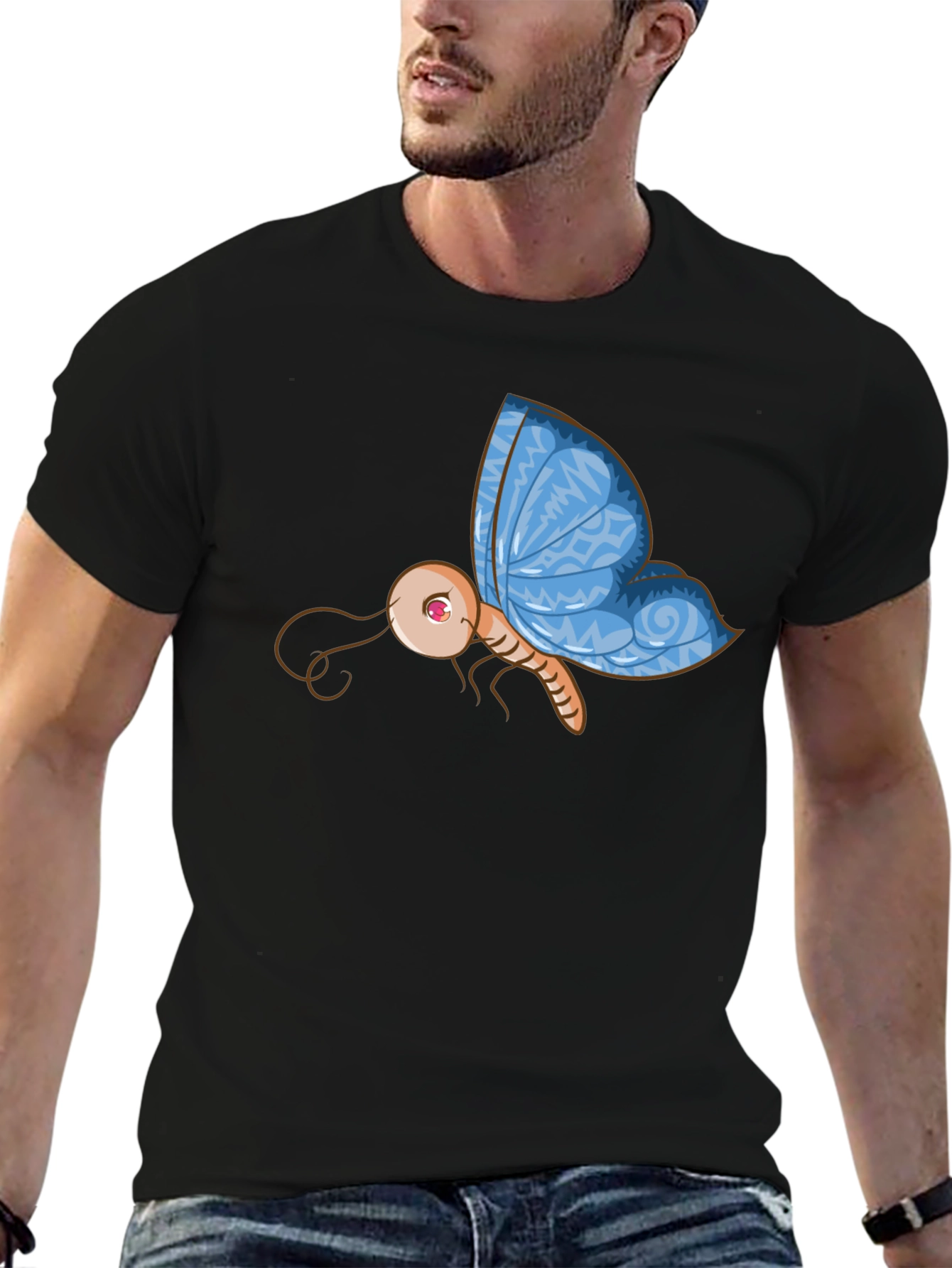 Butterfly Graphic Black T-Shirt - Unique Design