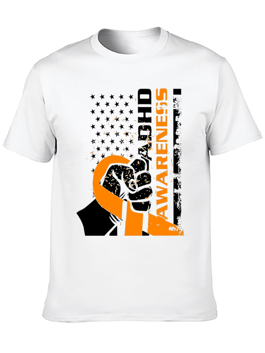 ADHD Awareness Ribbon T-Shirt - USA Flag