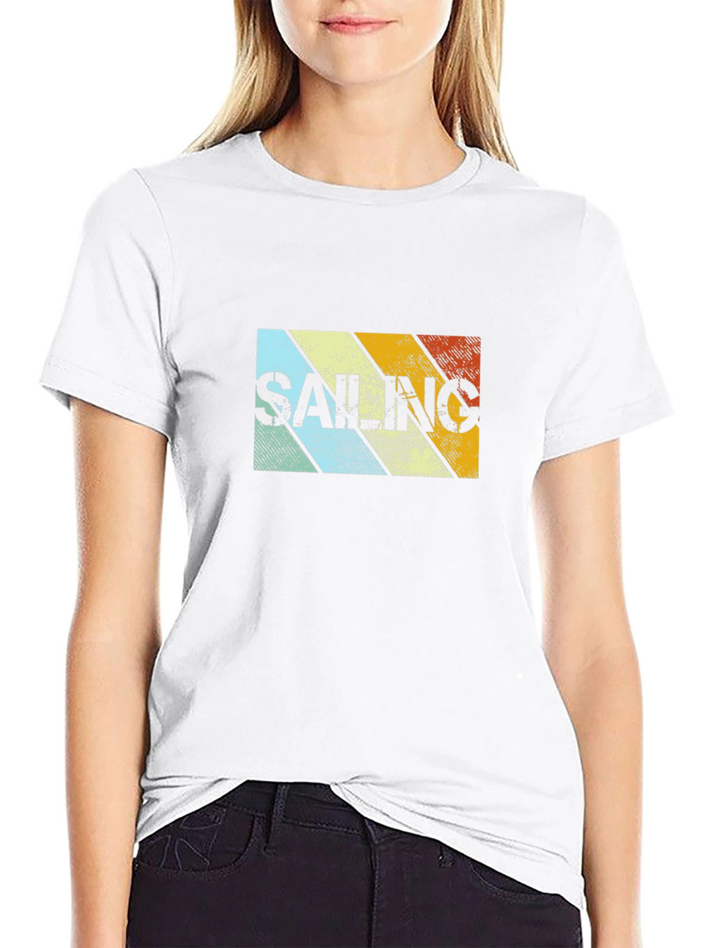 Retro Sailing Striped Graphic Tee