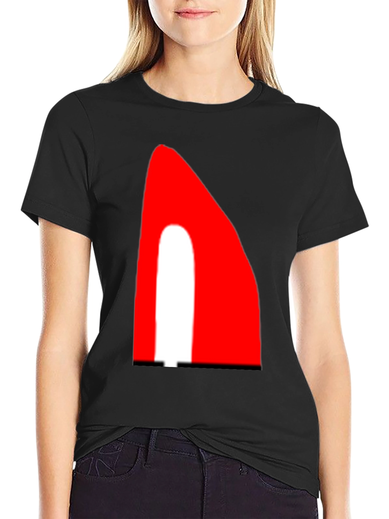Bold Graphic Tee - Red and White Accent