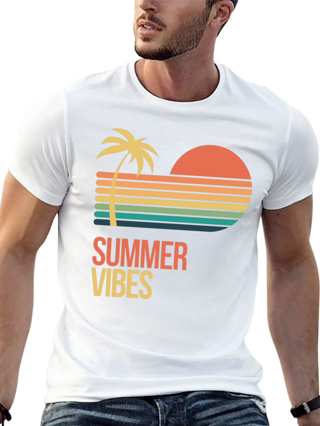 Summer Vibes Graphic T-Shirt - Black