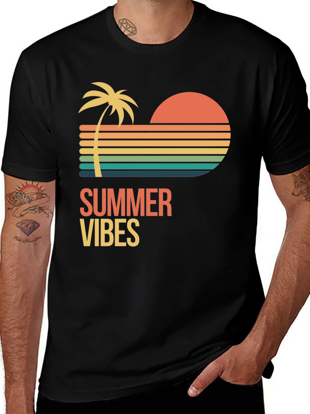 Summer Vibes Graphic T-Shirt - Black