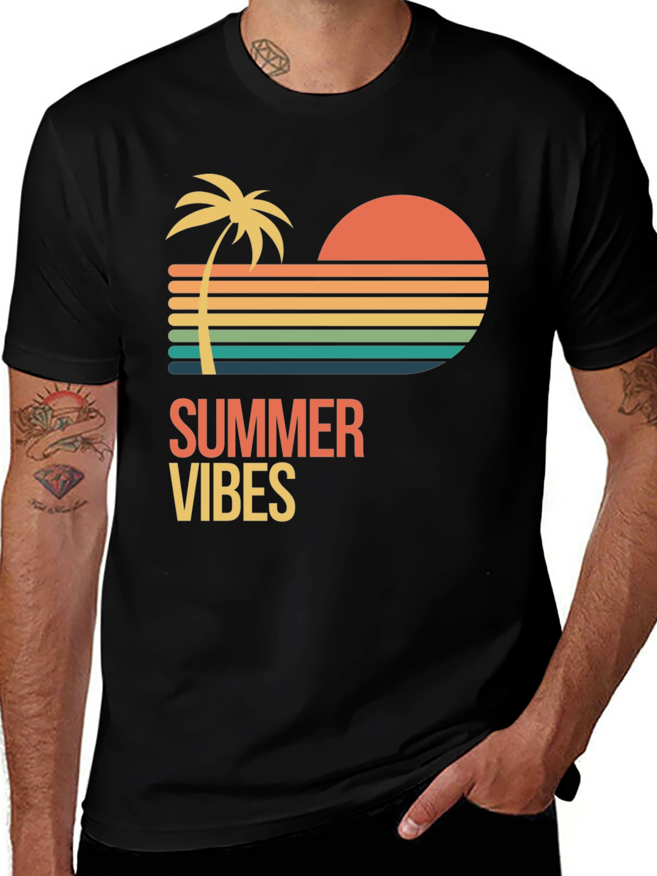 Summer Vibes Graphic T-Shirt - Black