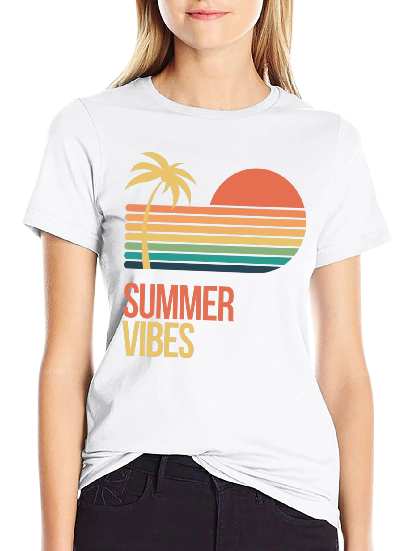Summer Vibes Graphic T-Shirt - Black
