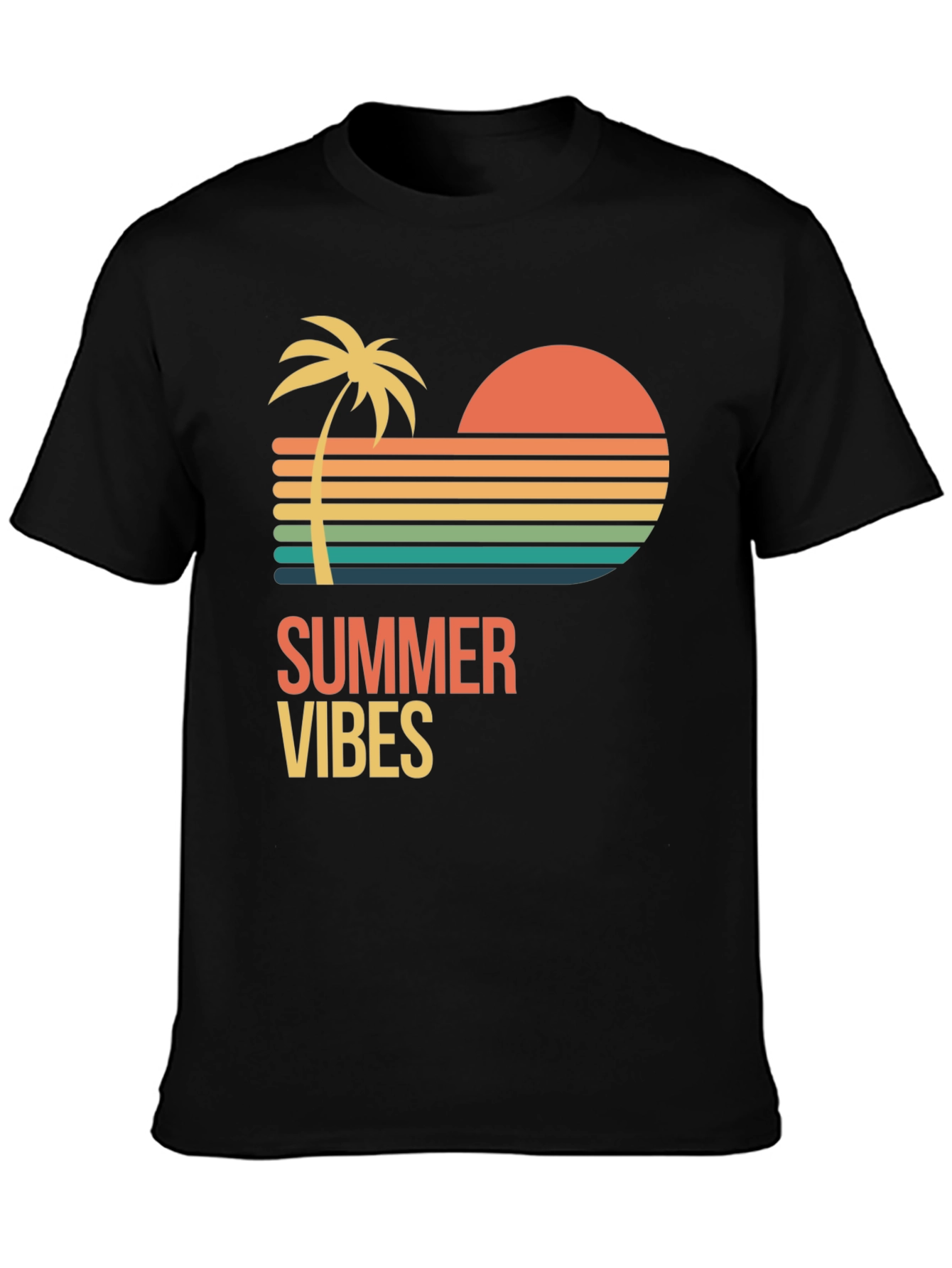 Summer Vibes Graphic T-Shirt - Black