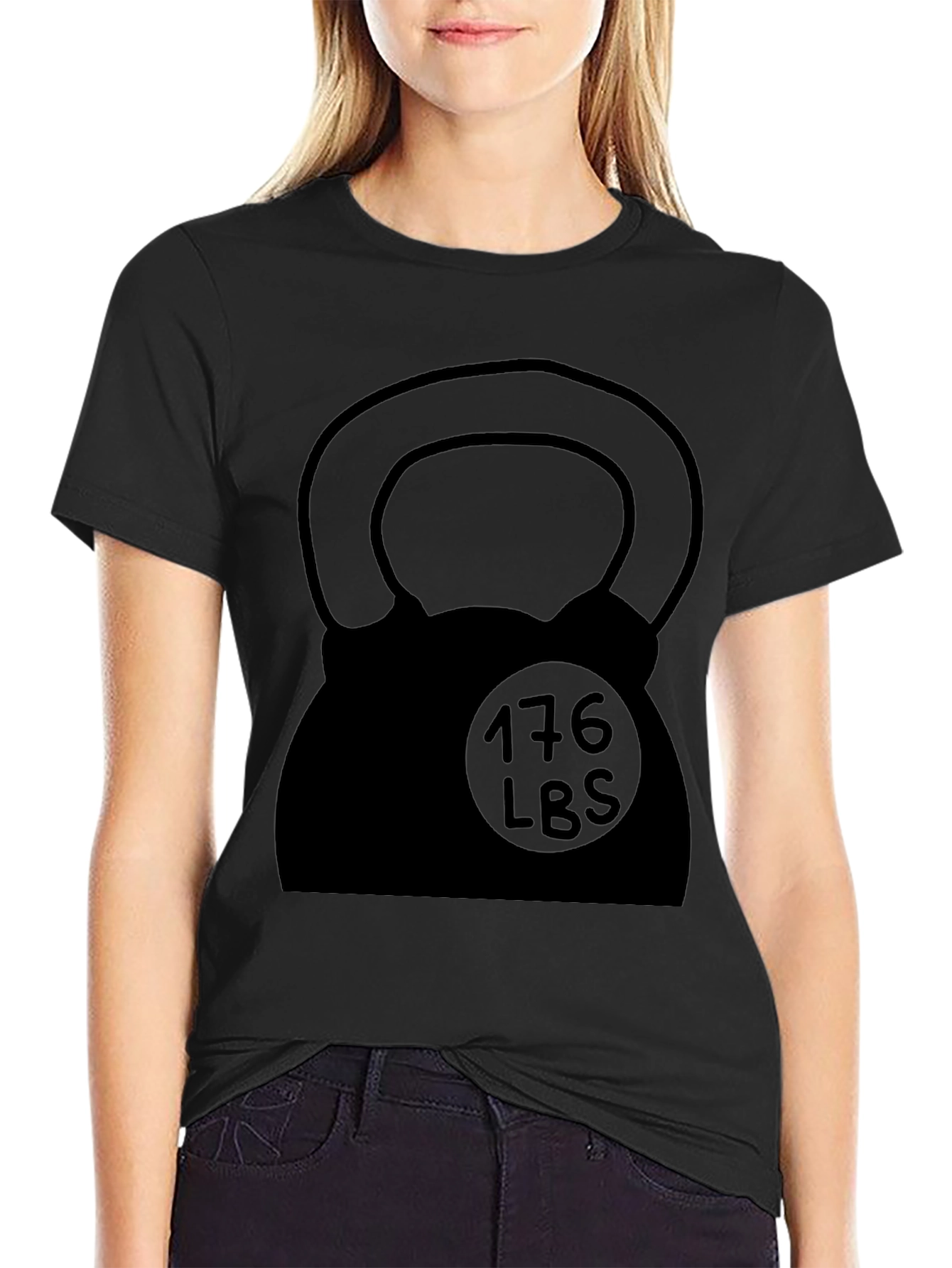 Black Kettlebell 176 LBS Weightlifting T-Shirt