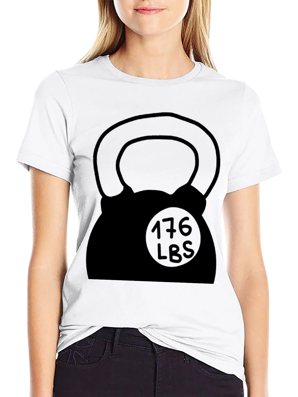 Black Kettlebell 176 LBS Weightlifting T-Shirt