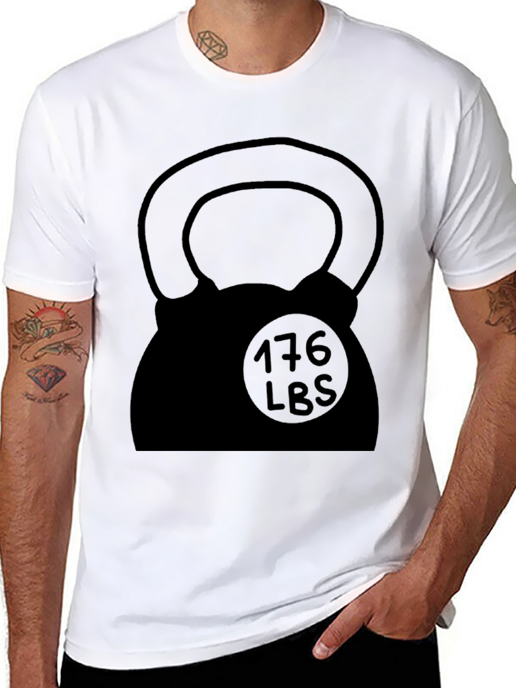 Black Kettlebell 176 LBS Weightlifting T-Shirt