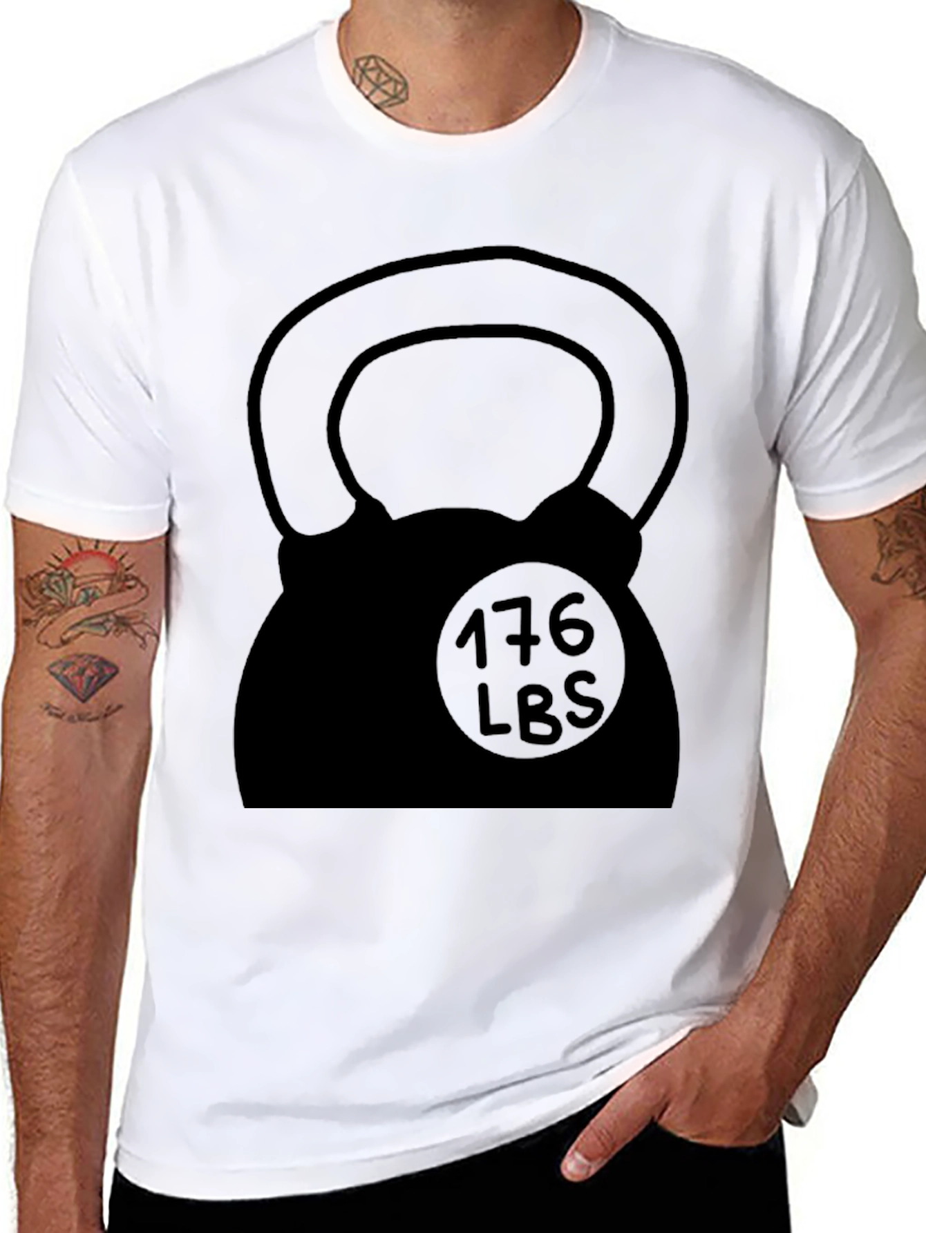 Black Kettlebell 176 LBS Weightlifting T-Shirt