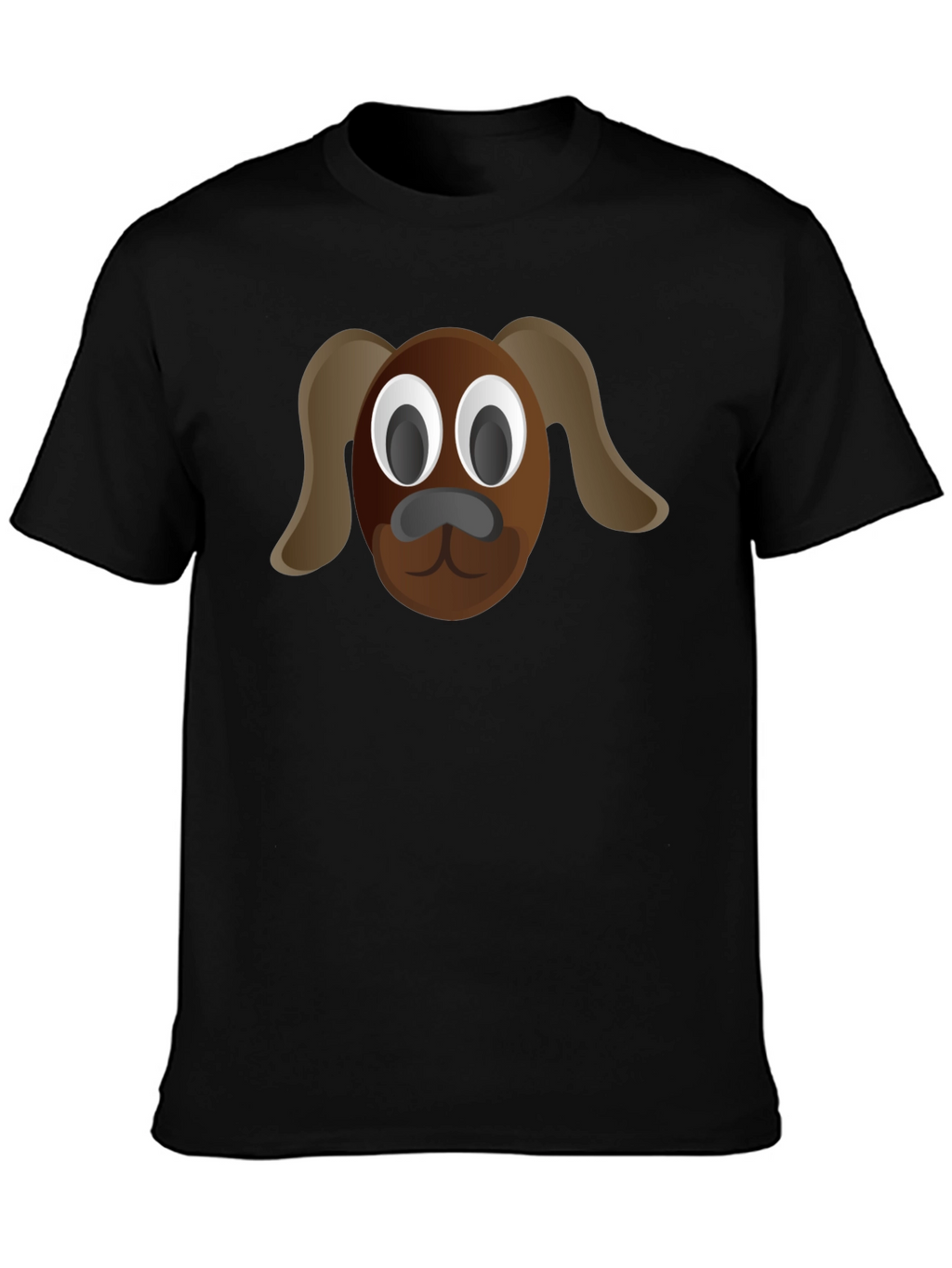 Cartoon Dog Tee - Black Cotton T-Shirt