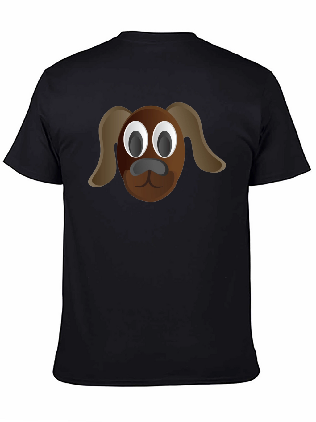 Cartoon Dog Tee - Black Cotton T-Shirt