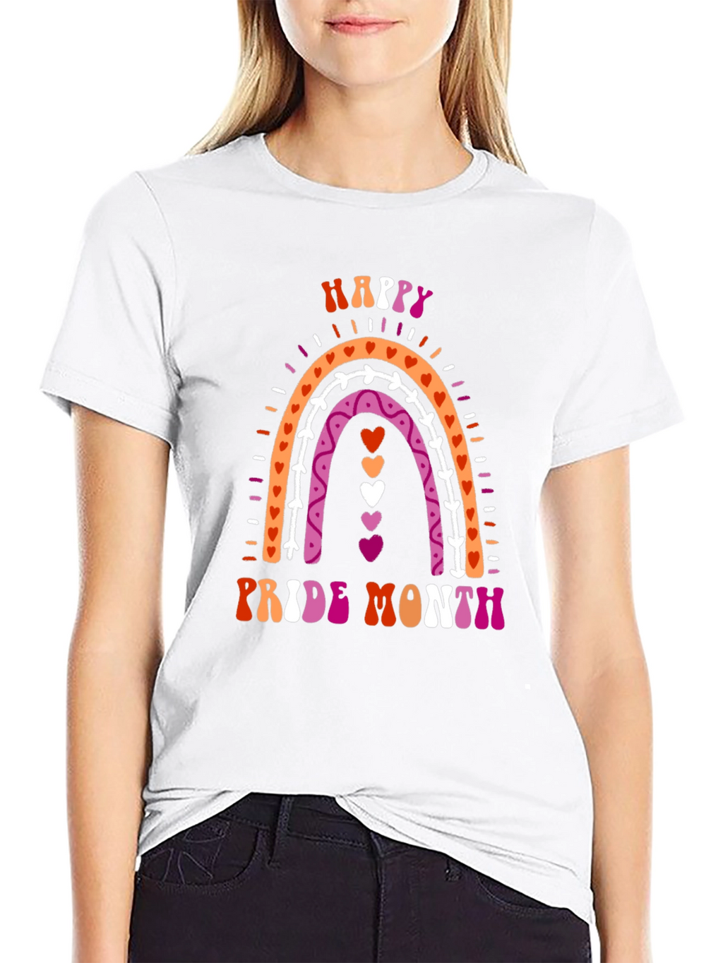 Happy Pride Month T-Shirt Rainbow Lesbian Pride