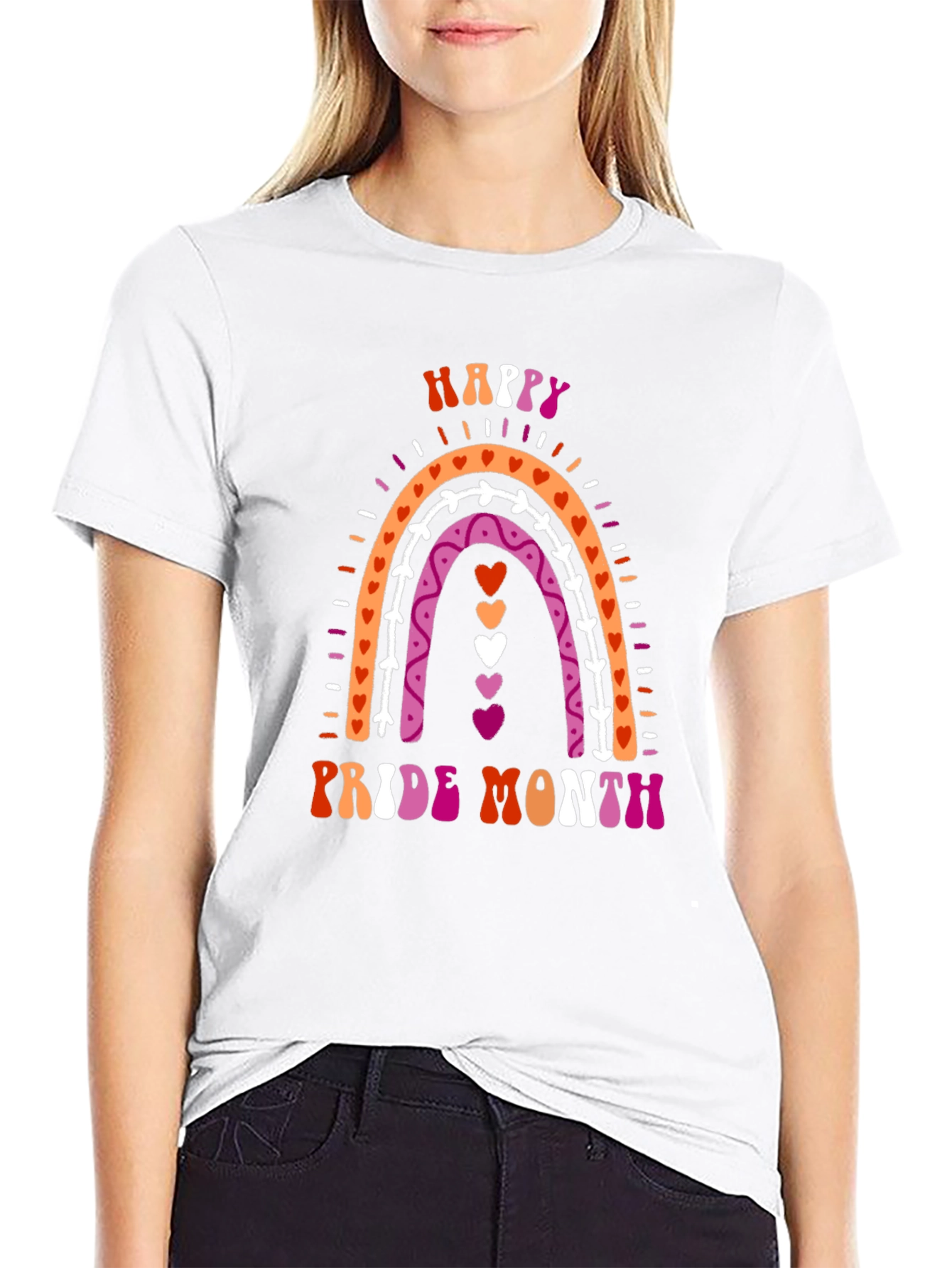 Happy Pride Month T-Shirt Rainbow Lesbian Pride