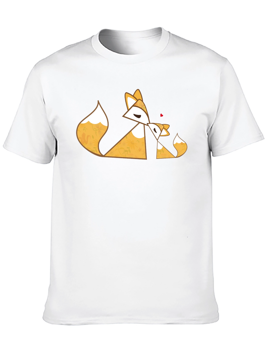 Geometric Fox Love Black T-Shirt