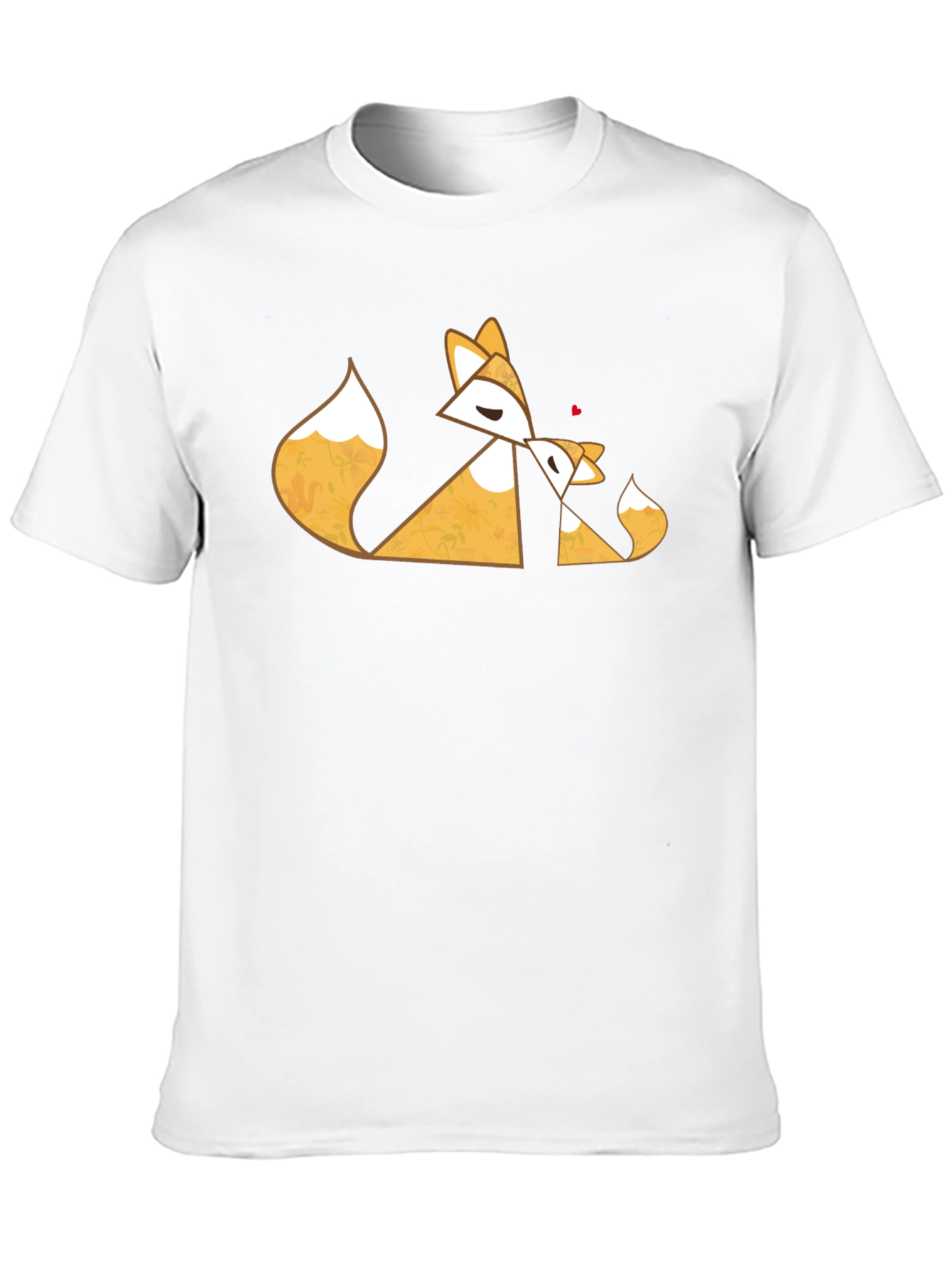 Geometric Fox Love Black T-Shirt