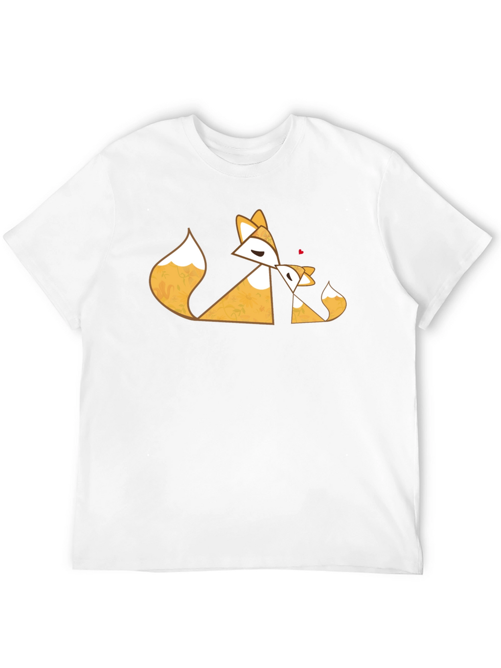 Geometric Fox Love Black T-Shirt