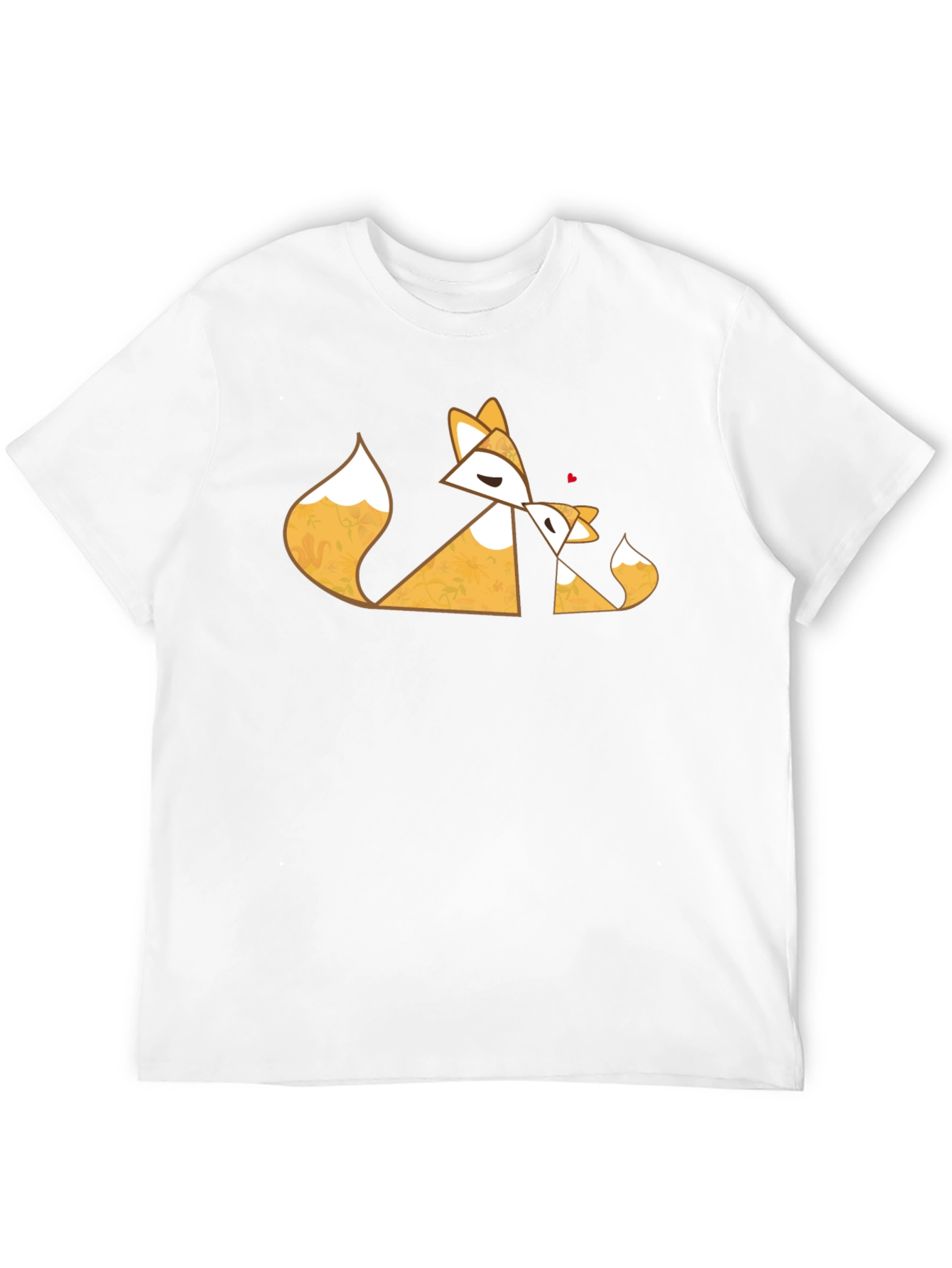 Geometric Fox Love Black T-Shirt