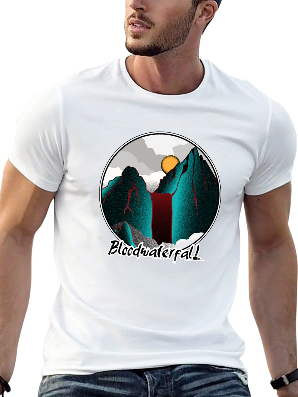 Blood Waterfall Graphic Tee - Cool Mountain Design