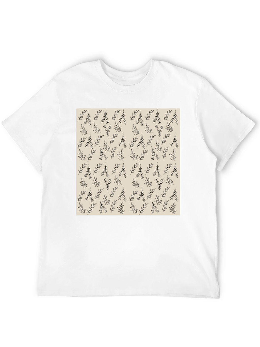 Black Tee with Botanical Print