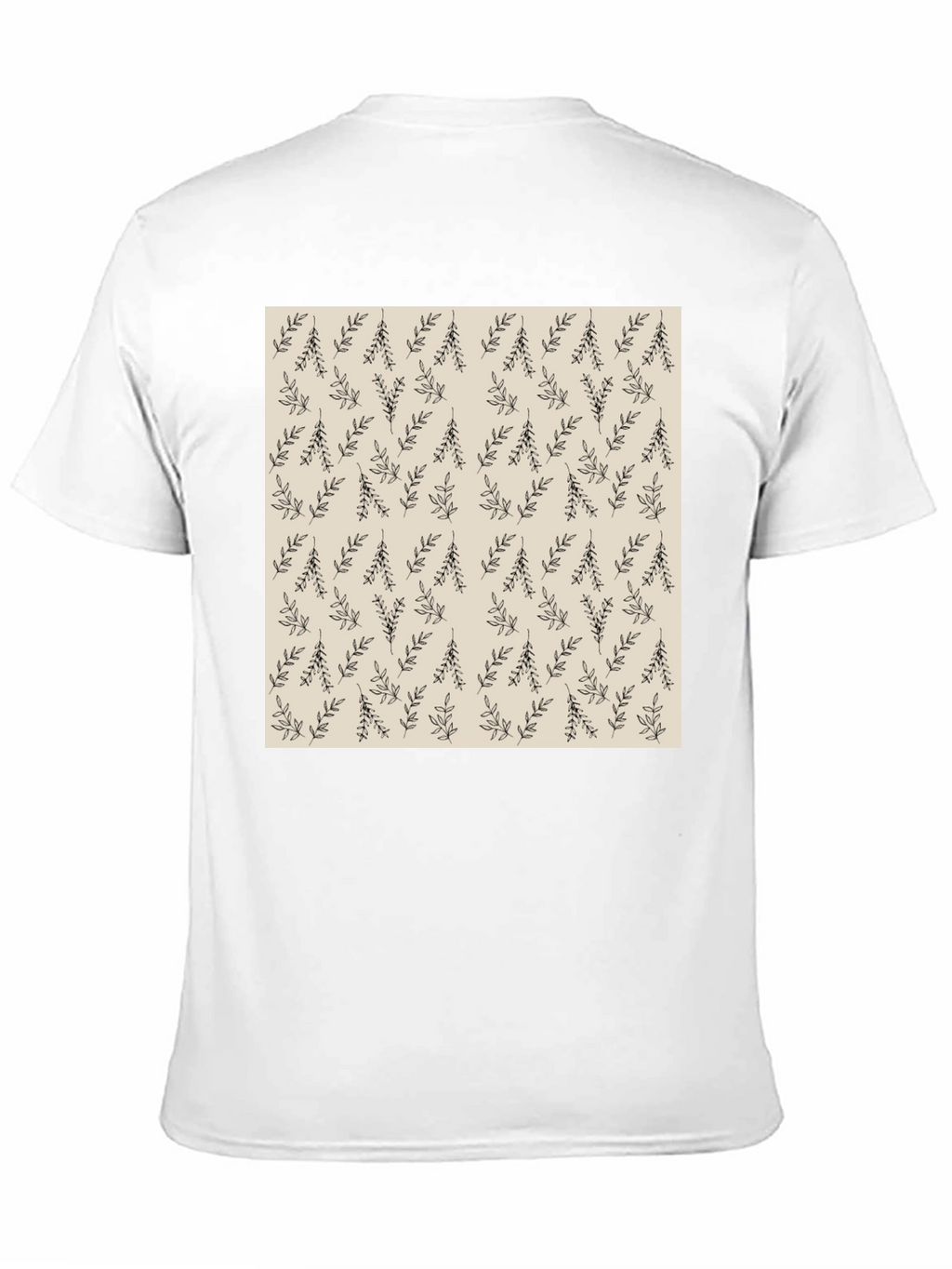 Black Tee with Botanical Print