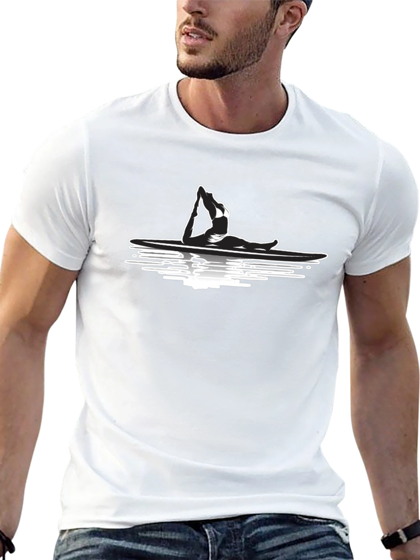 Yoga Paddle Boarding Graphic Tee - Black