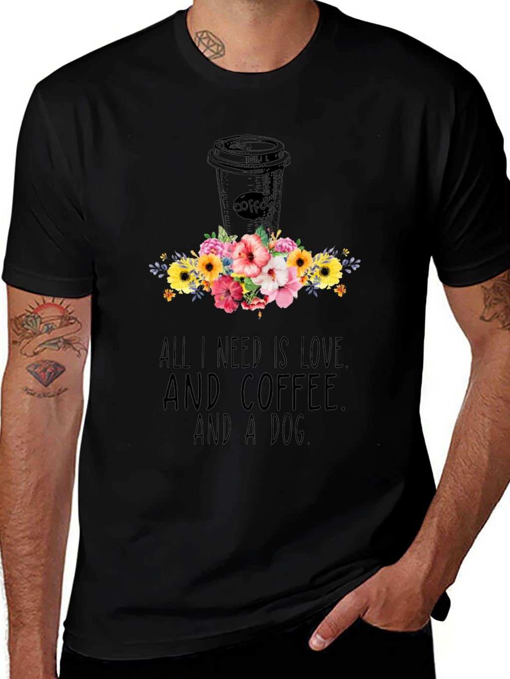 Love Coffee & Dog T-Shirt