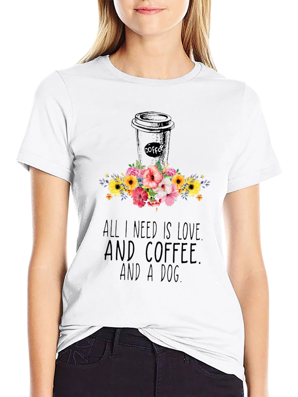 Love Coffee & Dog T-Shirt